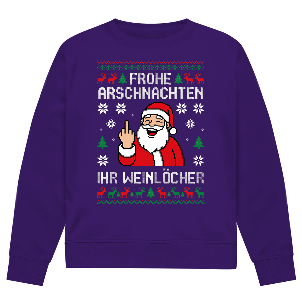 Frohe Arschnachten ihr Weinlöcher - Premium Ugly Sweater