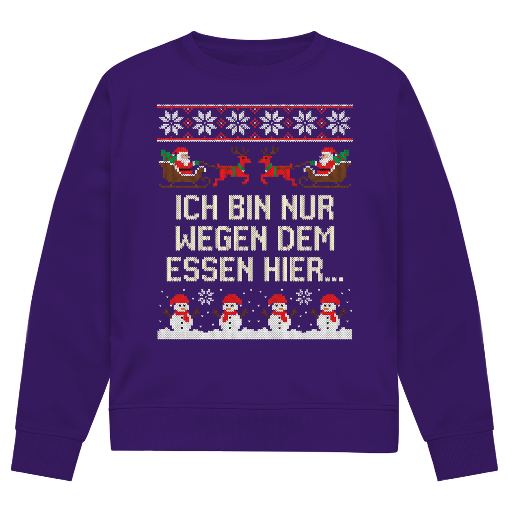 Ich bin nur wegen dem Essen hier! - Premium Ugly Sweater