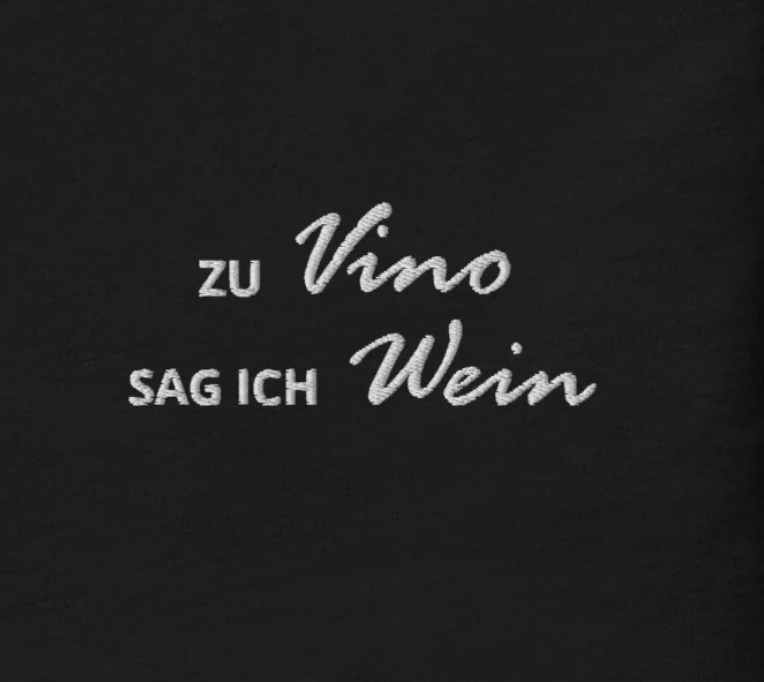 TO VINO I SAY WINE - embroidered T-shirt