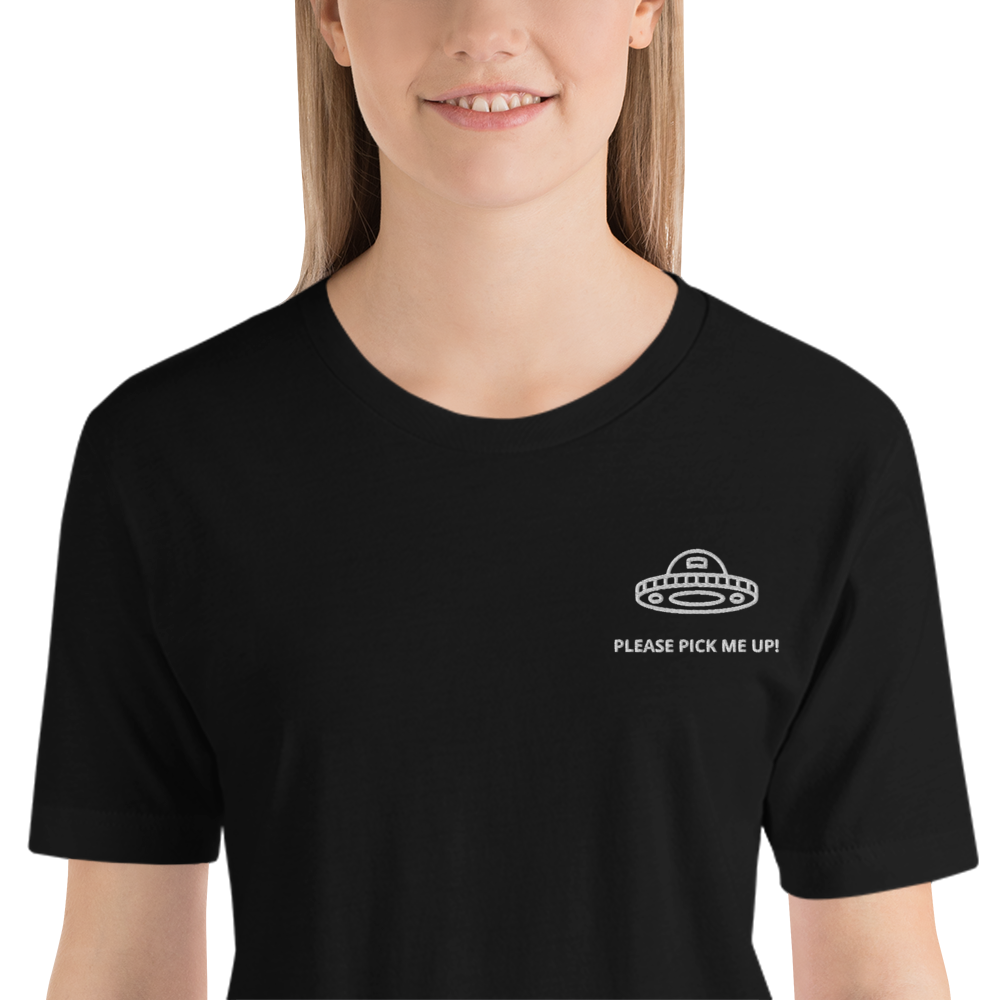 PLEASE PICK ME UP! - embroidered T-shirt