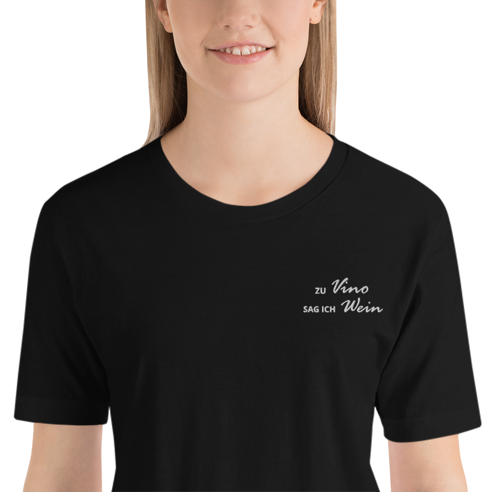 TO VINO I SAY WINE - embroidered T-shirt