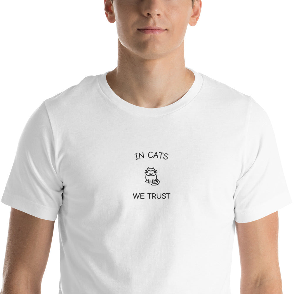 IN CATS WE TRUST - embroidered T-shirt