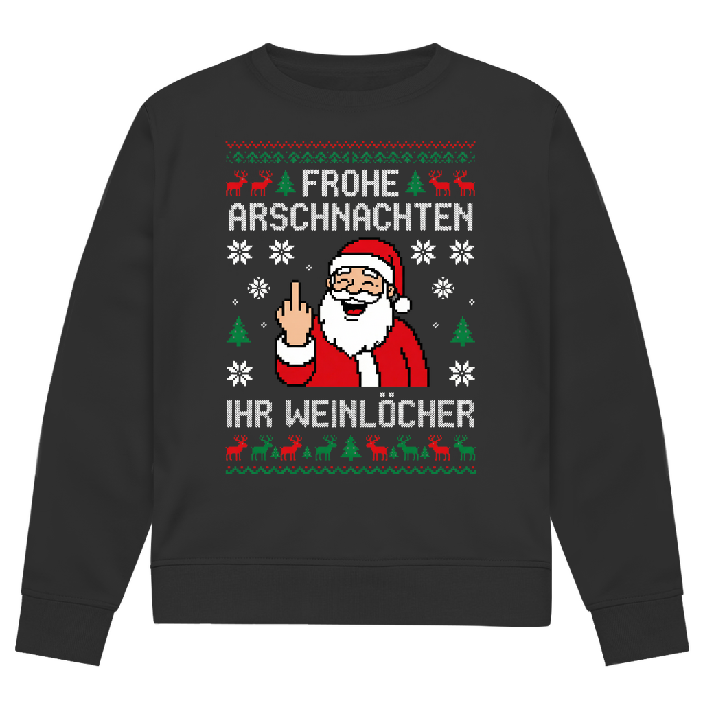 Frohe Arschnachten ihr Weinlöcher - Premium Ugly Sweater