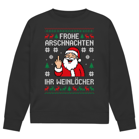 Frohe Arschnachten ihr Weinlöcher - Premium Ugly Sweater