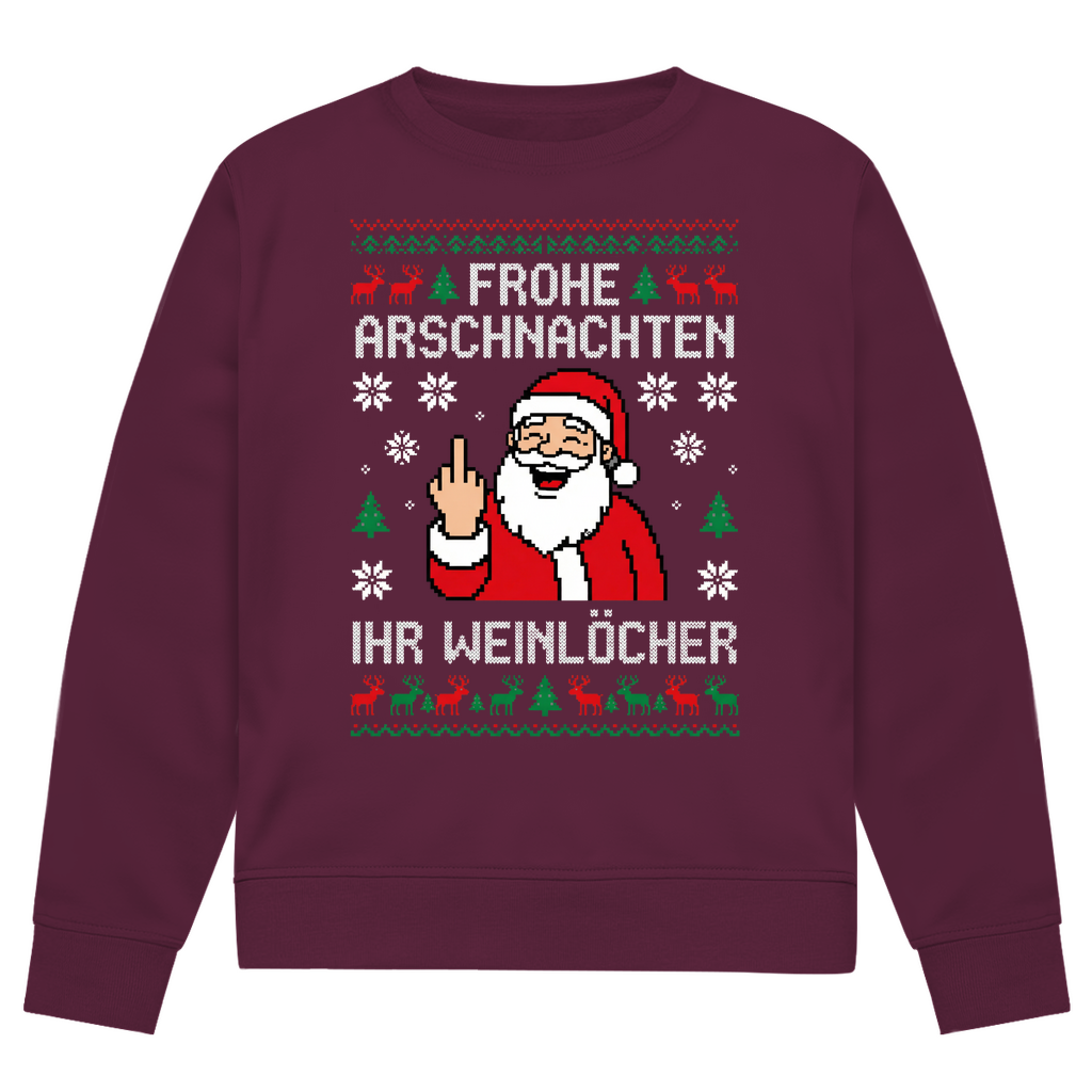 Frohe Arschnachten ihr Weinlöcher - Premium Ugly Sweater