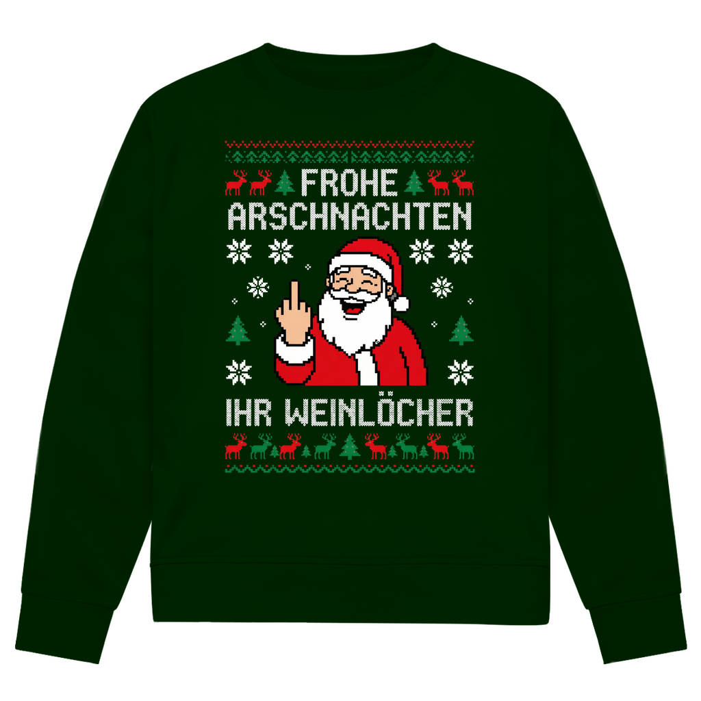 Frohe Arschnachten ihr Weinlöcher - Premium Ugly Sweater