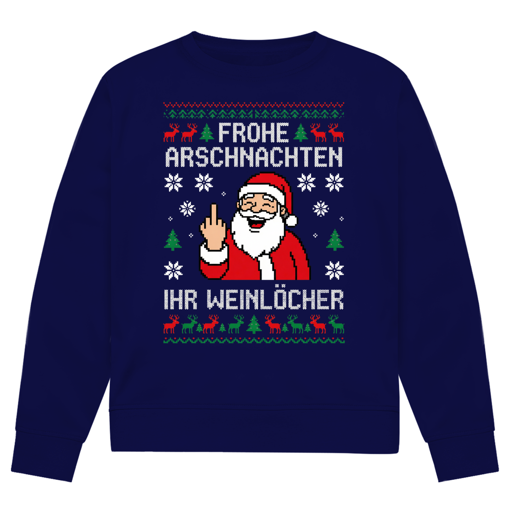 Frohe Arschnachten ihr Weinlöcher - Premium Ugly Sweater