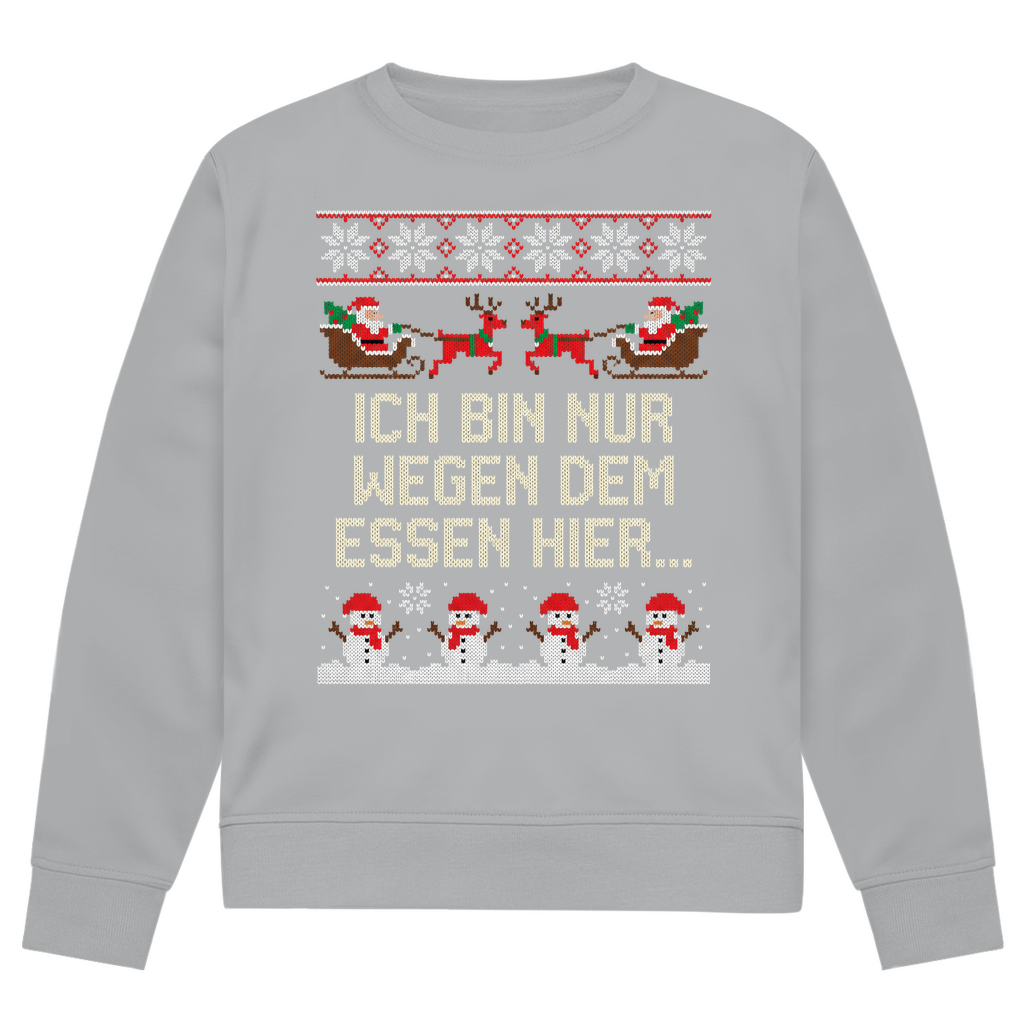 Ich bin nur wegen dem Essen hier! - Premium Ugly Sweater