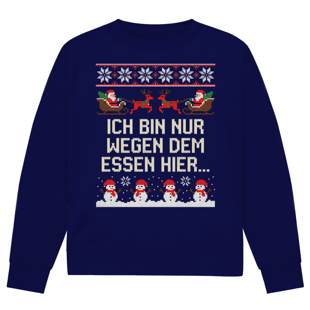 Ich bin nur wegen dem Essen hier! - Premium Ugly Sweater
