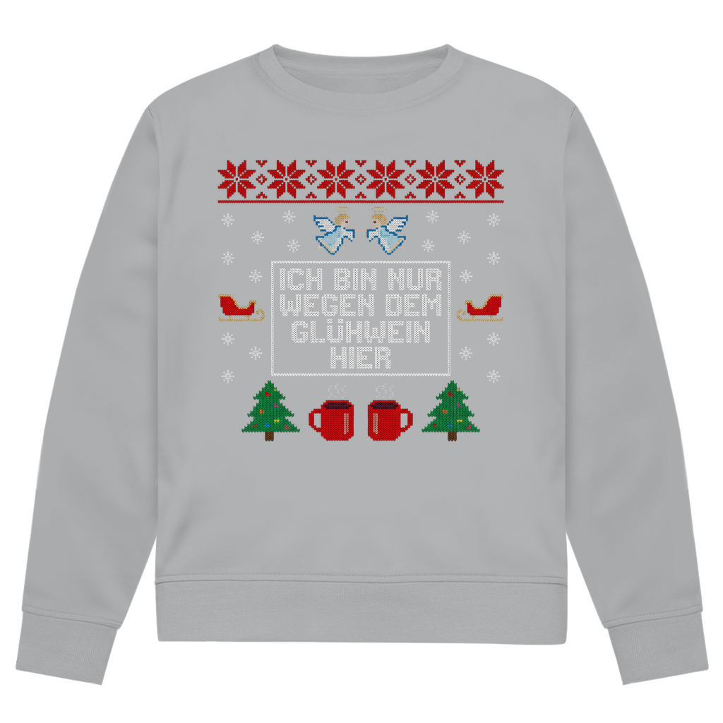 Ich bin nur wegen dem Glühwein hier - Premium Ugly Sweater