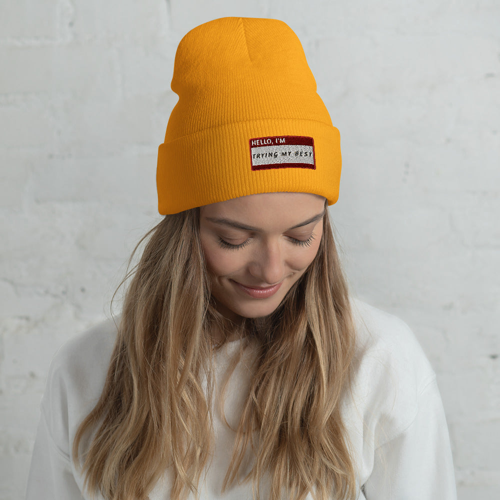 HELLO I'M TRYING MY BEST Beanie
