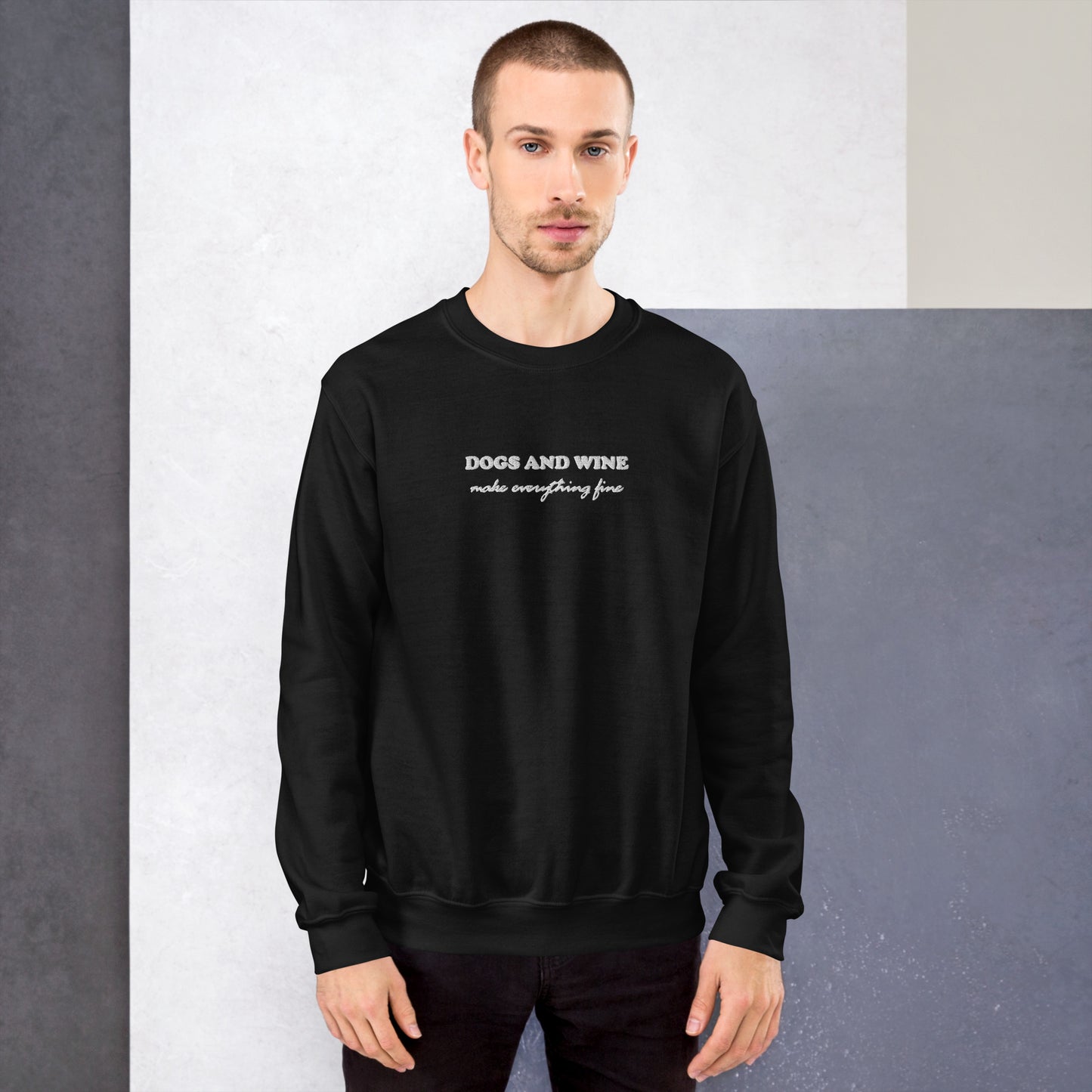 DOGS AND WINE - embroidered sweater