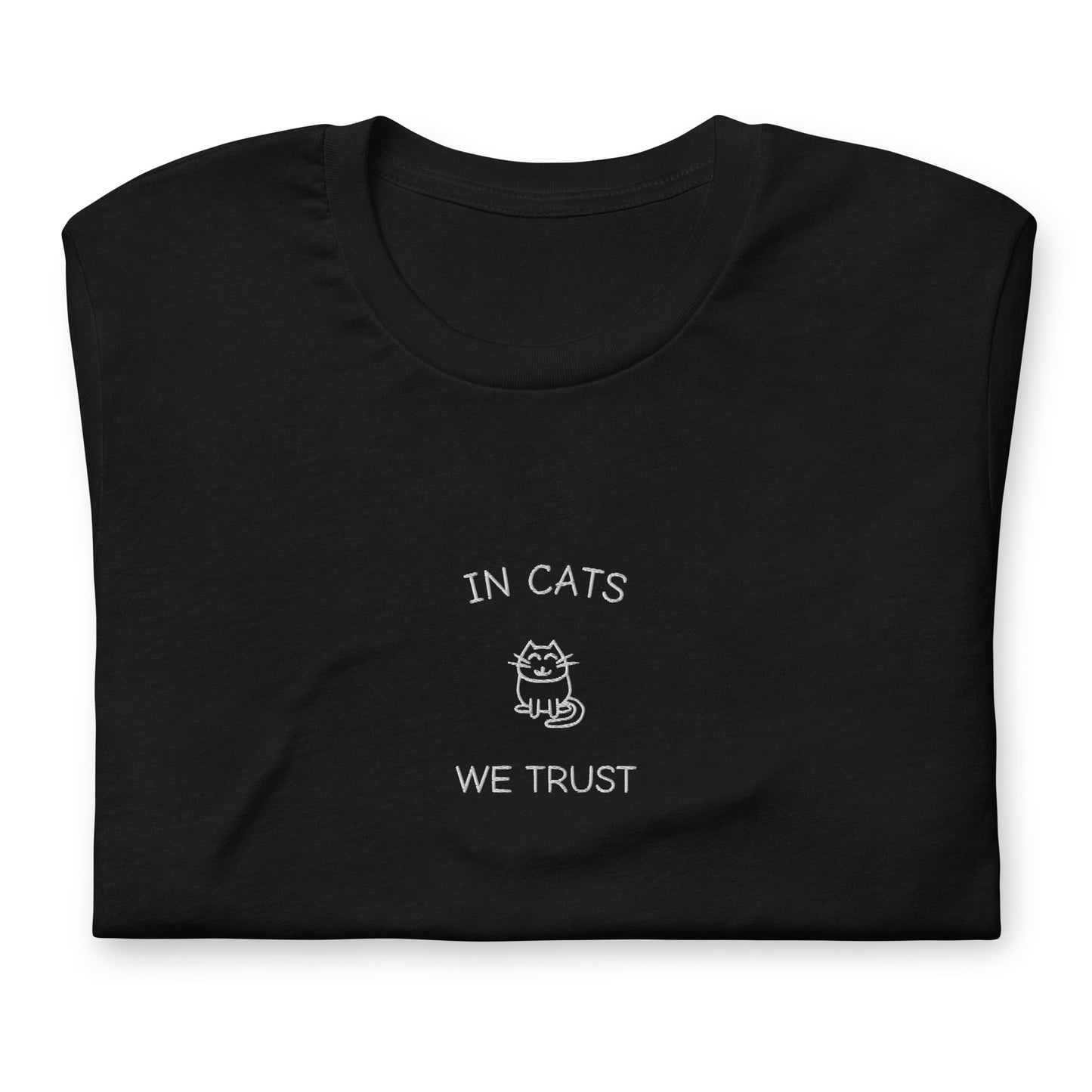 IN CATS WE TRUST - embroidered T-shirt