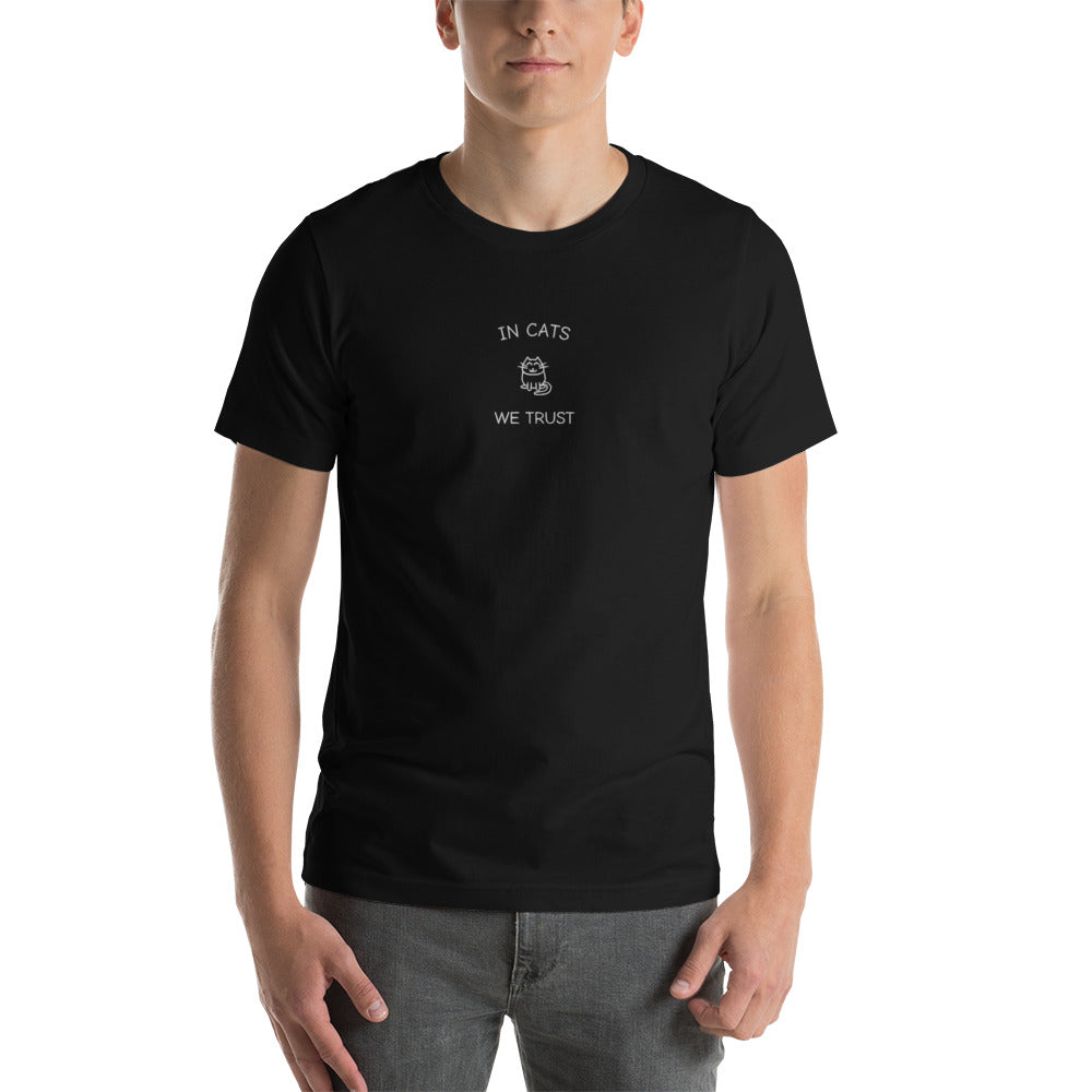 IN CATS WE TRUST - embroidered T-shirt