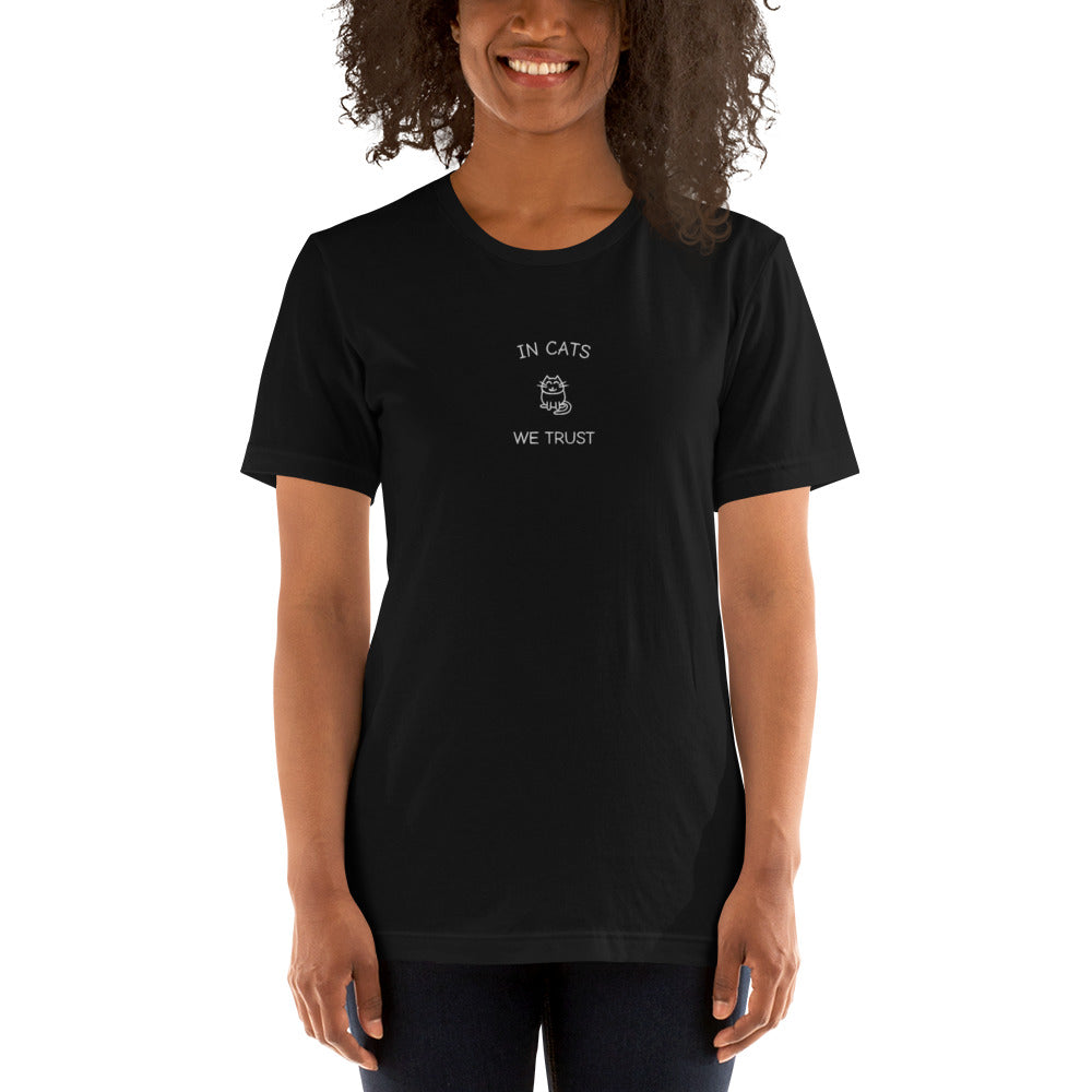 IN CATS WE TRUST - embroidered T-shirt