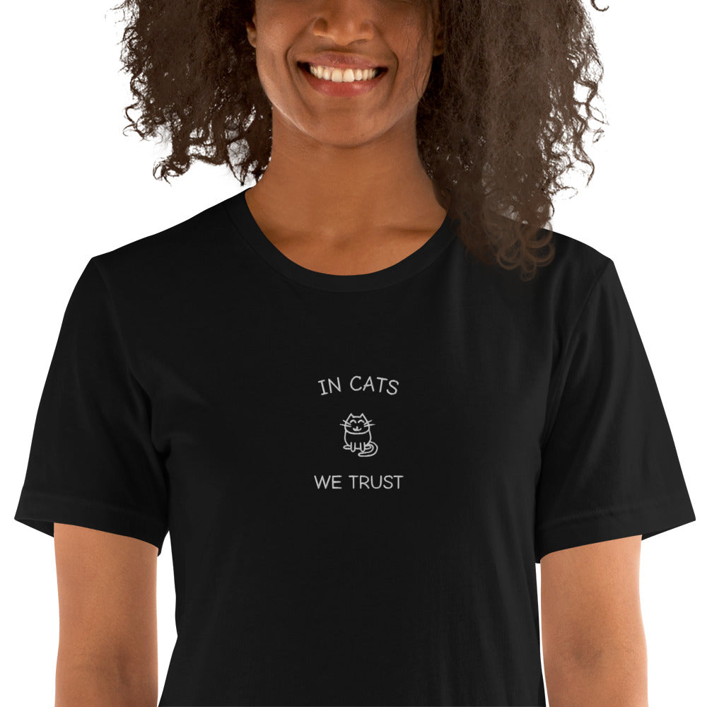 IN CATS WE TRUST - embroidered T-shirt