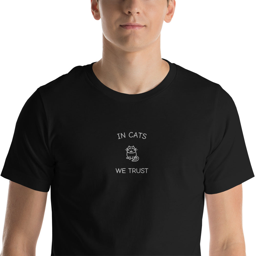 IN CATS WE TRUST - embroidered T-shirt