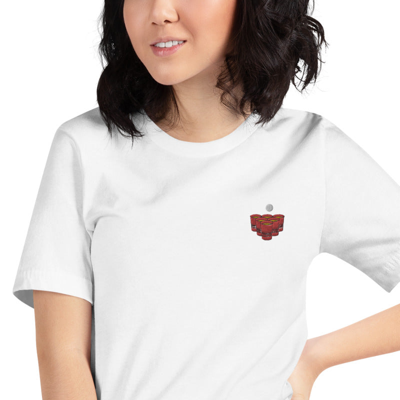 Beerpong - besticktes T-Shirt